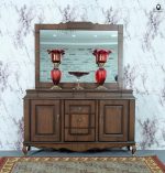 آینه و کنسول دو درب پنج کشو گردو